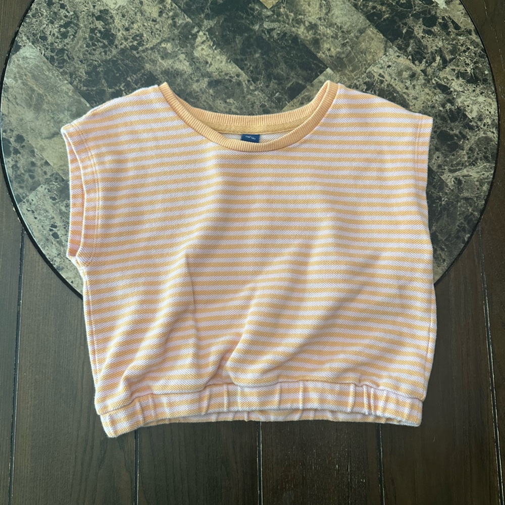Old Navy Orange and White Striped Kids Tee